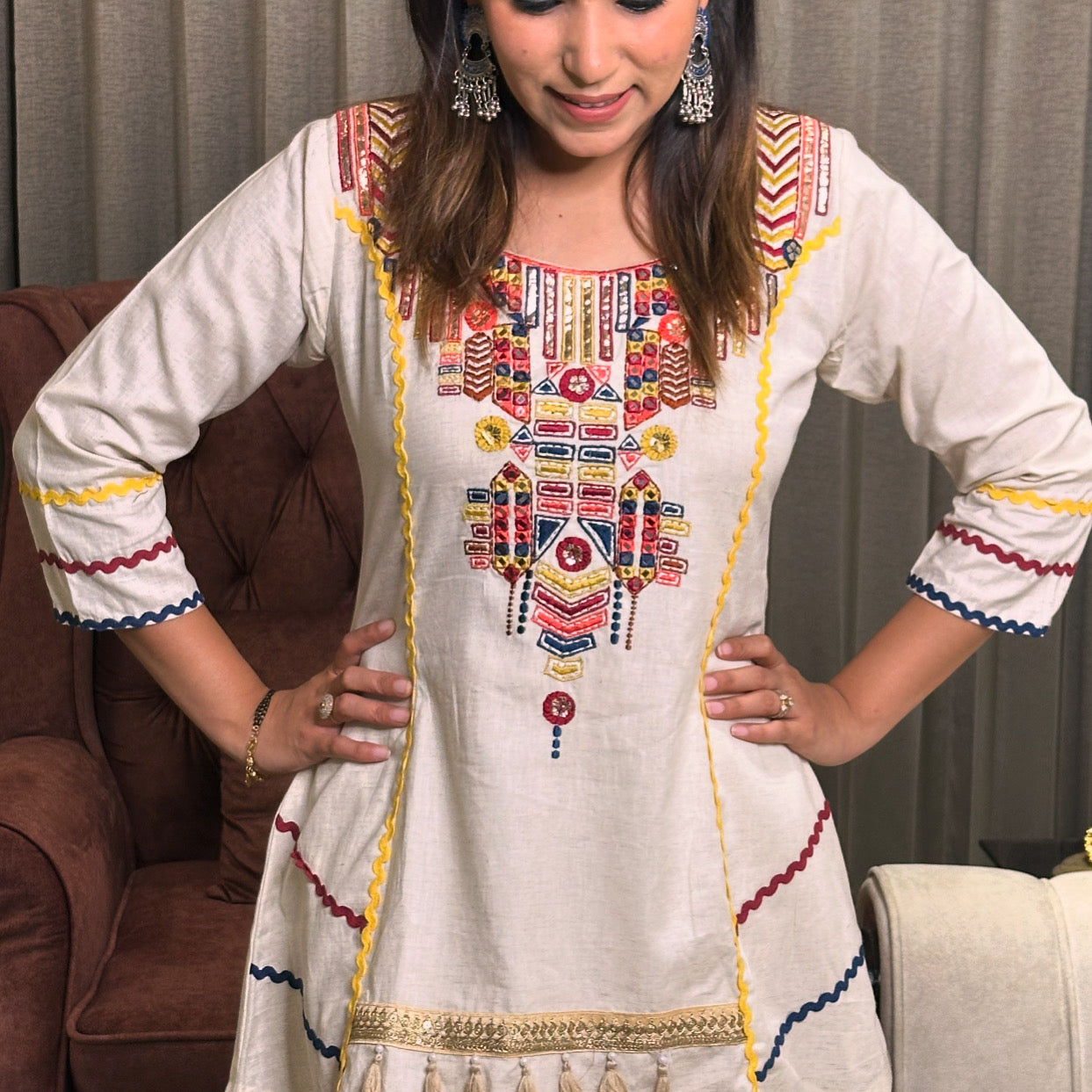 Tassels & Detailed Neckline