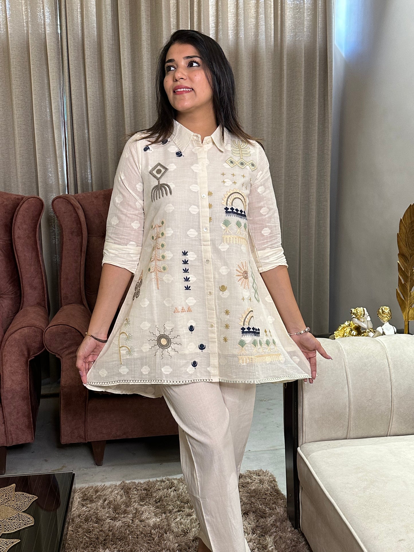 Embroidered cotton Coord Set
